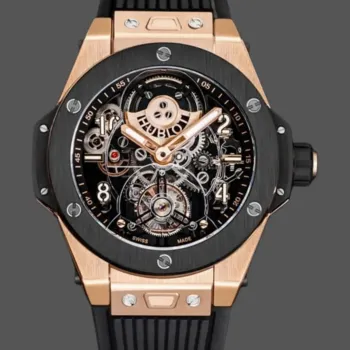 Hublot Big Bang Tourbillon Skeleton 429.OQ.0180.RX Replica - Fabric Strap Bicolore