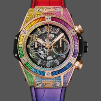 Hublot Rainbow Chronograph 411.OX.9910.LR.0999 Replica - Lunetta con Diamanti