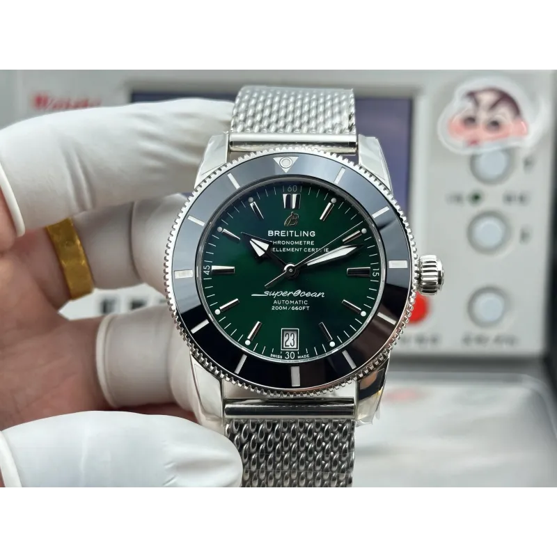 Breitling Superocean Heritage AB2010121L1A1 Replica - Quadrante Verde Maglia Milanese