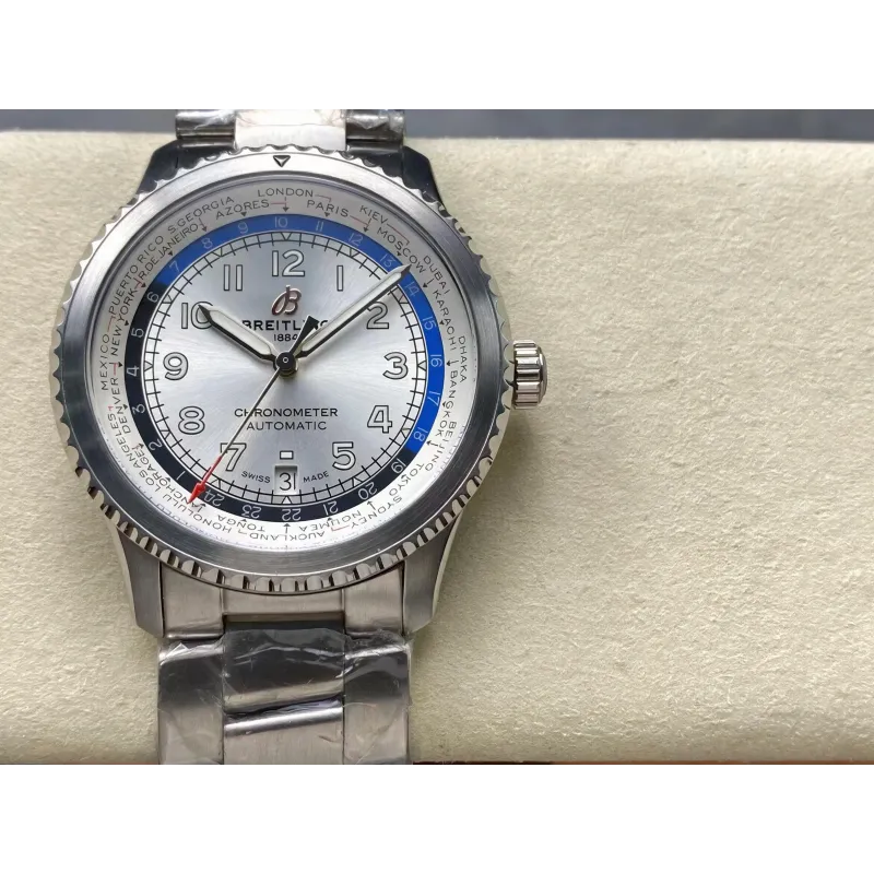 Breitling Navitimer 8 B35 Automatic Unitime 43 AB3521U01G1A1 Replica - Quadrante Argento