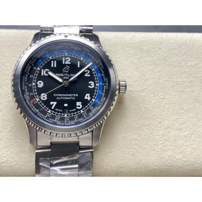 Breitling Aviator 8 B35 Automatic Unitime 43 AB3521U41B1A1 Replica - Quadrante Nero
