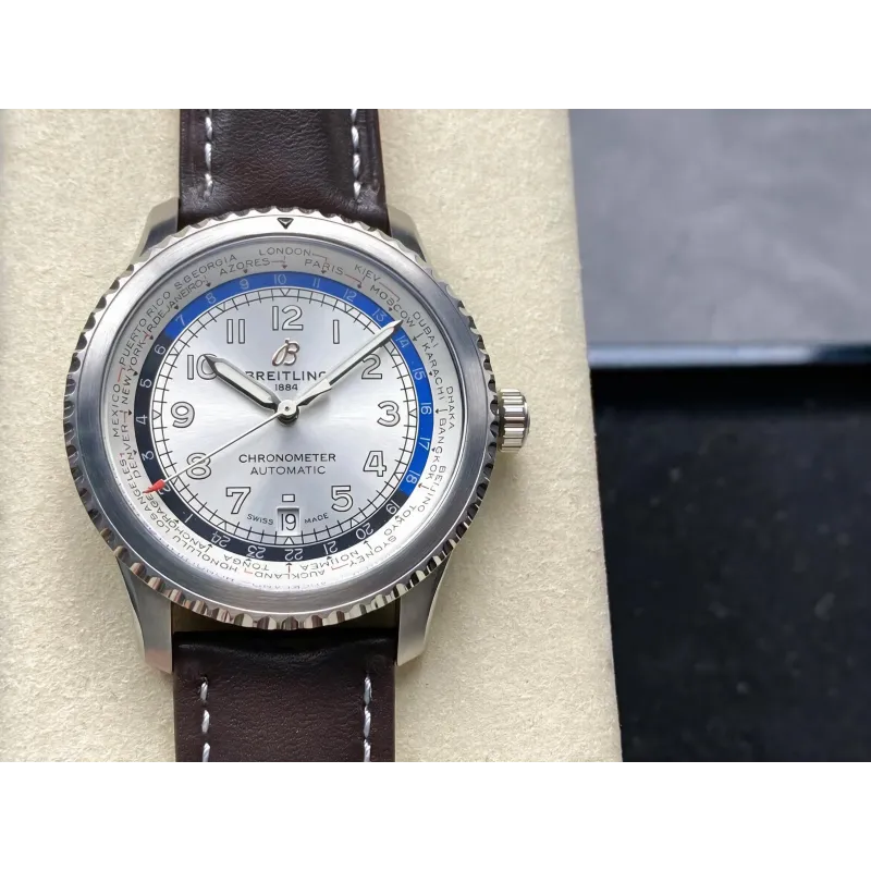 Breitling Navitimer 8 B35 Automatic Unitime 43 AB3521U01G1P1 Replica - Quadrante Argento