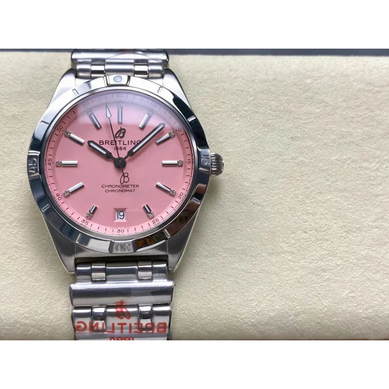 Breitling Chronomat Donna A77310101K1A1 Replica - Quadrante Rosa Lunetta Scanalata