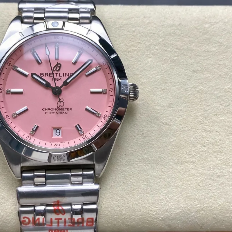 Breitling Chronomat Donna A77310101K1A1 Replica - Quadrante Rosa Lunetta Scanalata