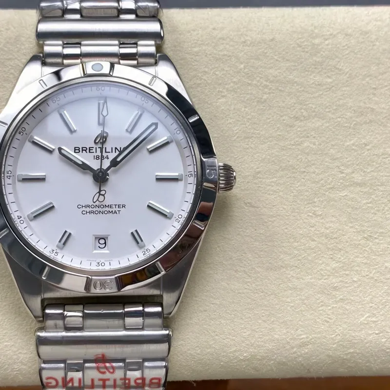 Breitling Chronomat Donna A10380101A3A1 Replica - Quadrante Bianco Lunetta Scanalata