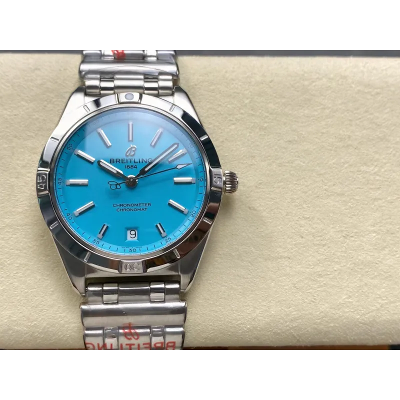 Breitling Chronomat Donna A103803A1L1A1 Replica - Tiffany Blue Lunetta Scanalata