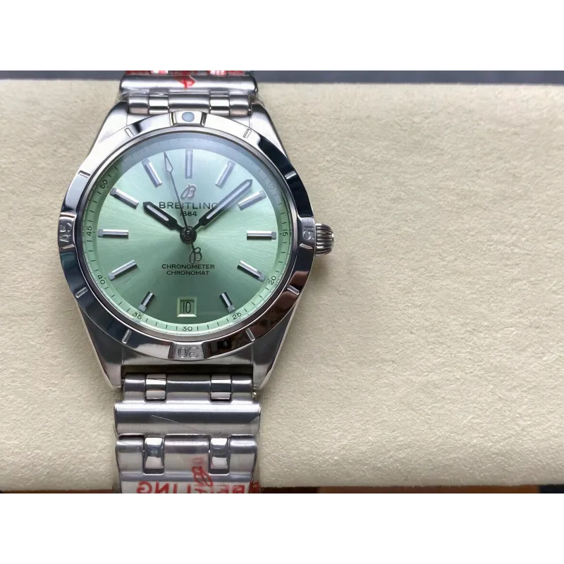 Breitling Chronomat Donna A10380101L1A1 Replica - Quadrante Verde Menta Lunetta Scanalata