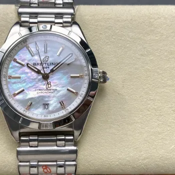 Breitling Chronomat Donna A10380101A4A1 Replica - Quadrante Madreperla Lunetta Scanalata