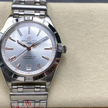 Breitling Chronomat Donna A10380101A2A1 Replica - Quadrante Argento Lunetta Scanalata