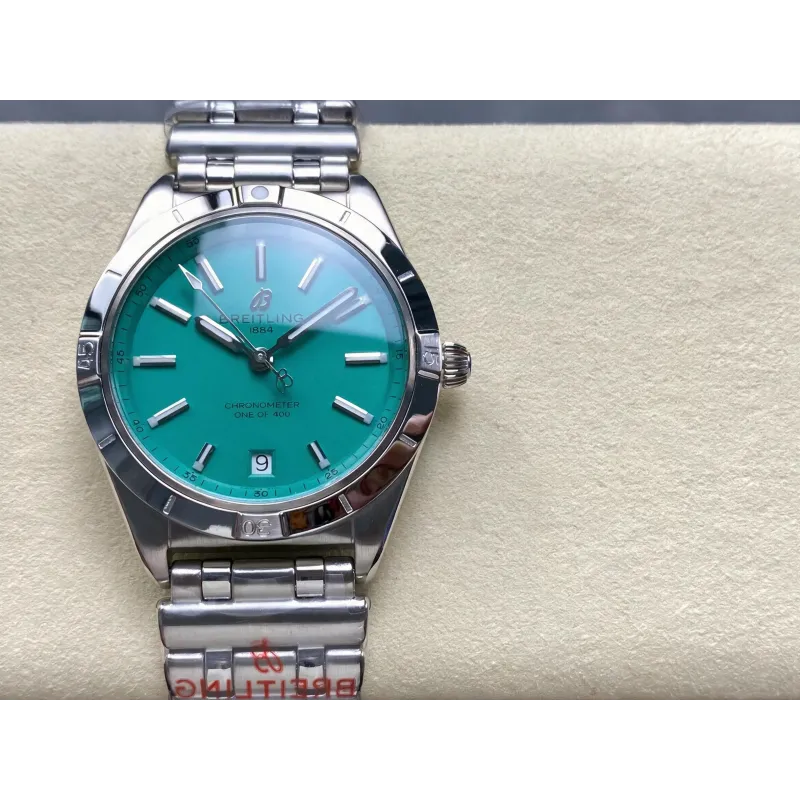 Breitling Chronomat Donna A103801A1L1A1 Replica - Quadrante Turchese Lunetta Scanalata