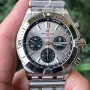 Breitling Chronomat AB0134101K1A1 Replica - Quadrante Argento Lunetta Scanalata