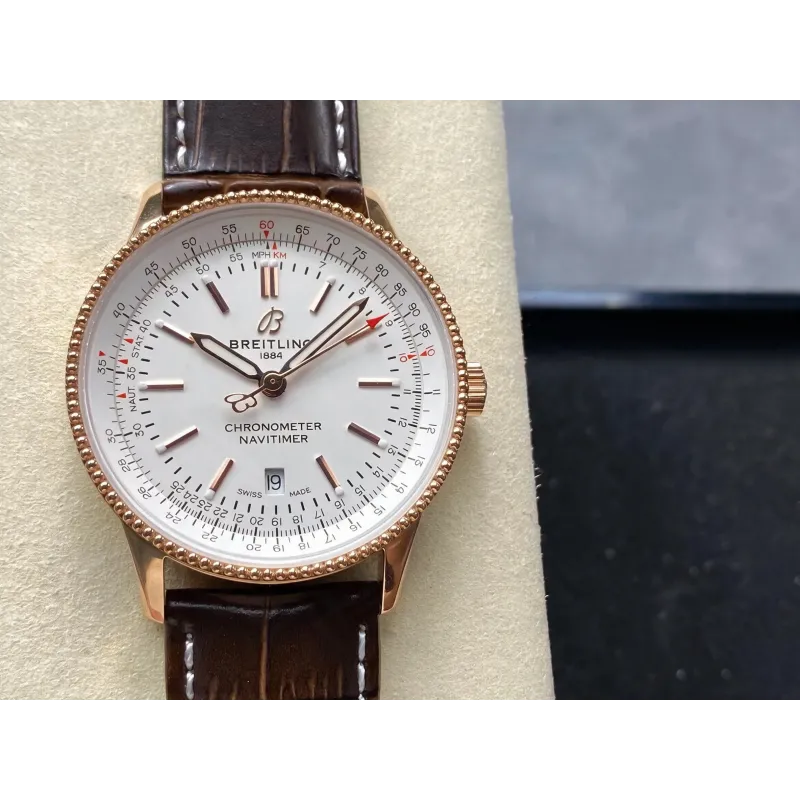 Breitling Navitimer Automatic 41 R17326211G1P1 Replica - Quadrante Bianco Oro Rosa