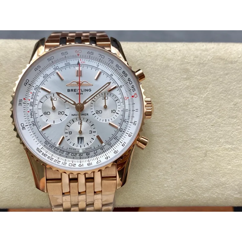 Breitling Navitimer RB0139211G1R1 Replica - Quadrante Argento Lunetta Scanalata