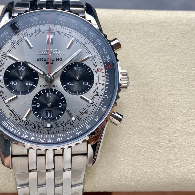 Breitling Navitimer AB0138241G1A1 Replica - Quadrante Argento Lunetta Scanalata