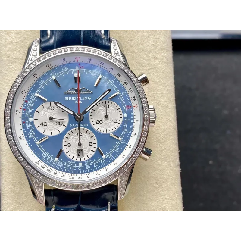 Breitling Navitimer AB01396A1C1P1 Replica - Quadrante Madreperla Lunetta Scanalata