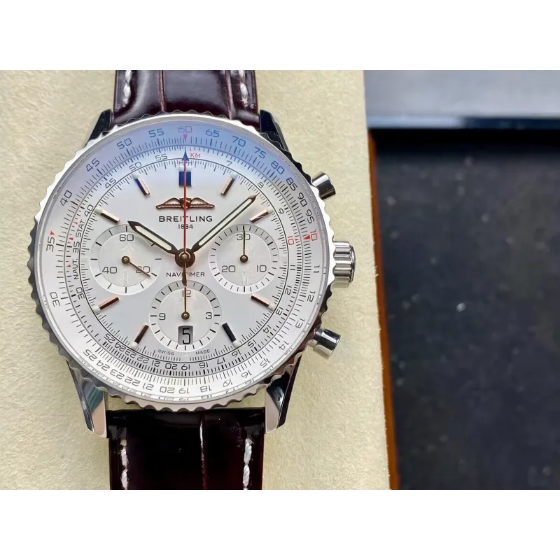 Breitling Navitimer AB0139211G1P1 Replica - Quadrante Argento Lunetta Scanalata