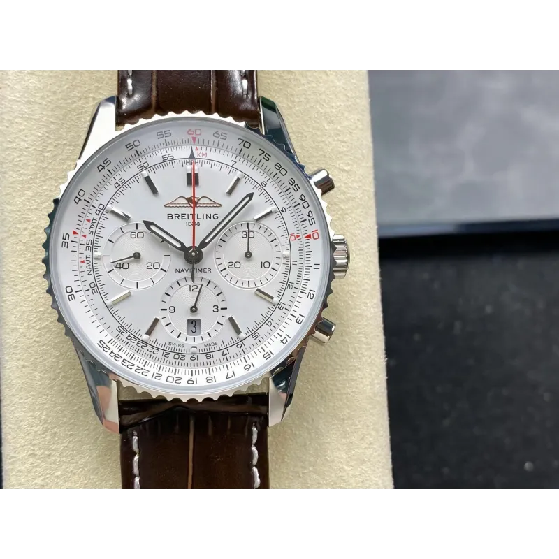 Breitling Navitimer AB0139211G1P1 Replica - Quadrante Argento Lunetta Scanalata