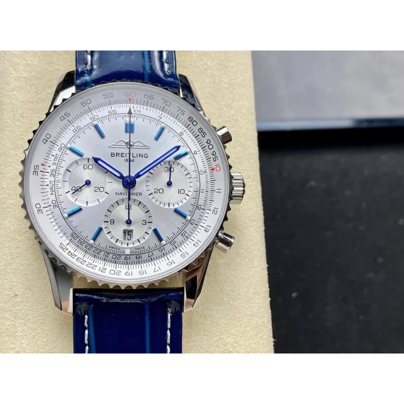 Breitling Navitimer AB0139A71G1P1 Replica - Quadrante Argento Lunetta Scanalata