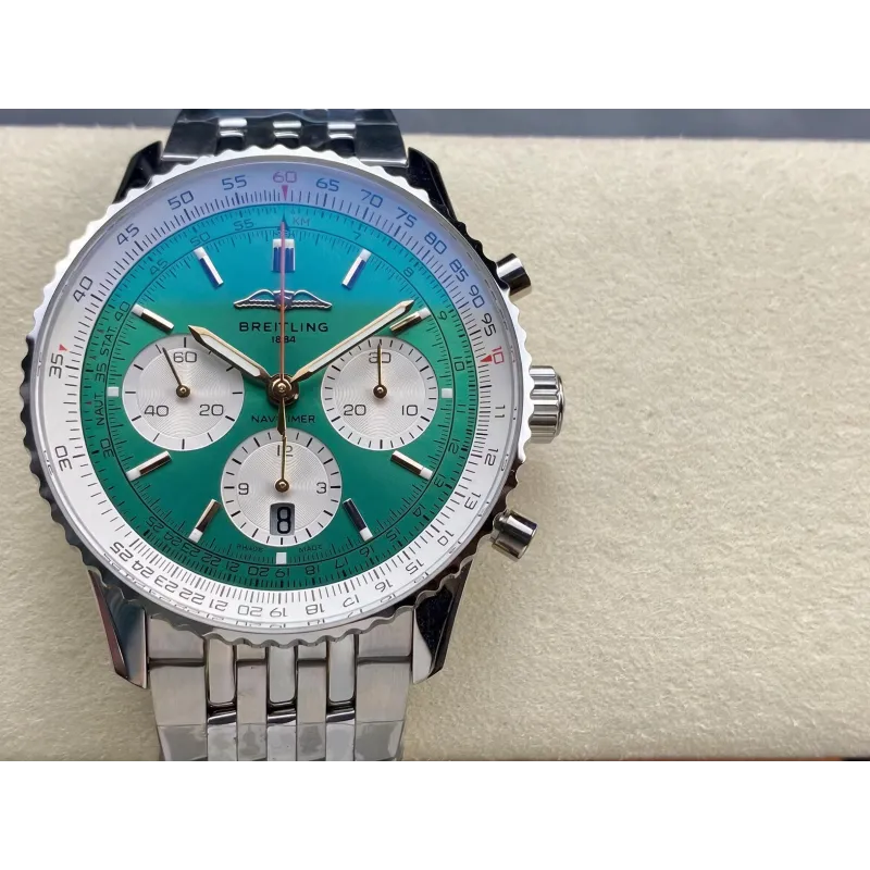 Breitling Navitimer AB0139211L1A1 Replica - Quadrante Verde Lunetta Scanalata