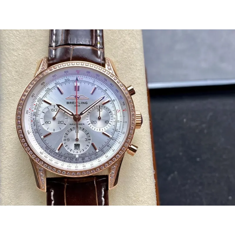 Breitling Navitimer RB0139631G1P1 Replica - Quadrante Argento Lunetta Scanalata
