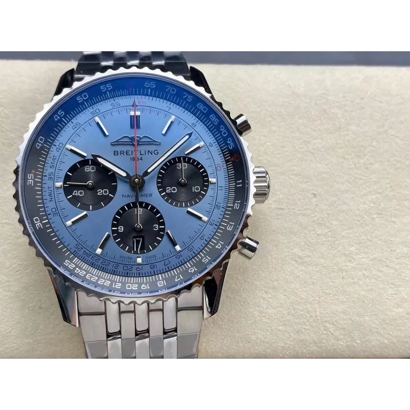 Breitling Navitimer AB0138241C1A1 Replica - Quadrante Blu Lunetta Scanalata