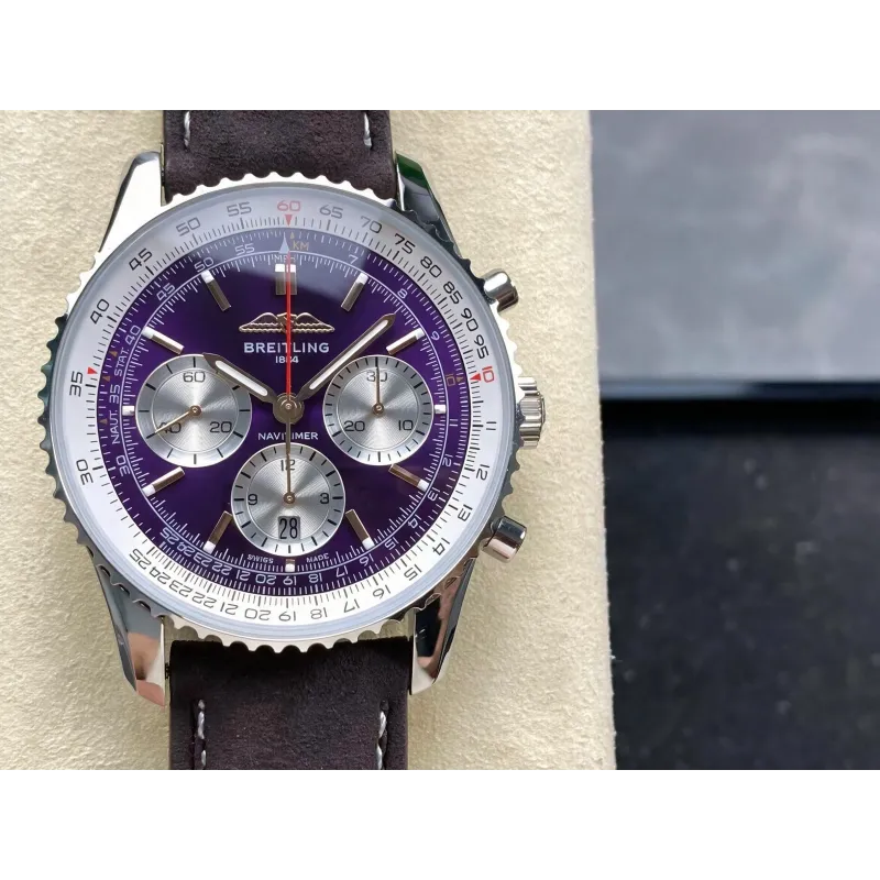 Breitling Navitimer AB01385C1Q1A1 Replica - Quadrante Viola Lunetta Scanalata