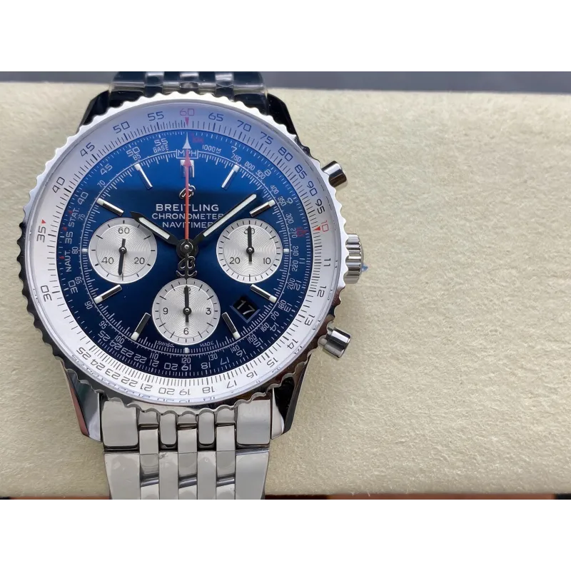 Breitling Navitimer AB0127211C1A1 Replica - Quadrante Blu Lunetta Scanalata