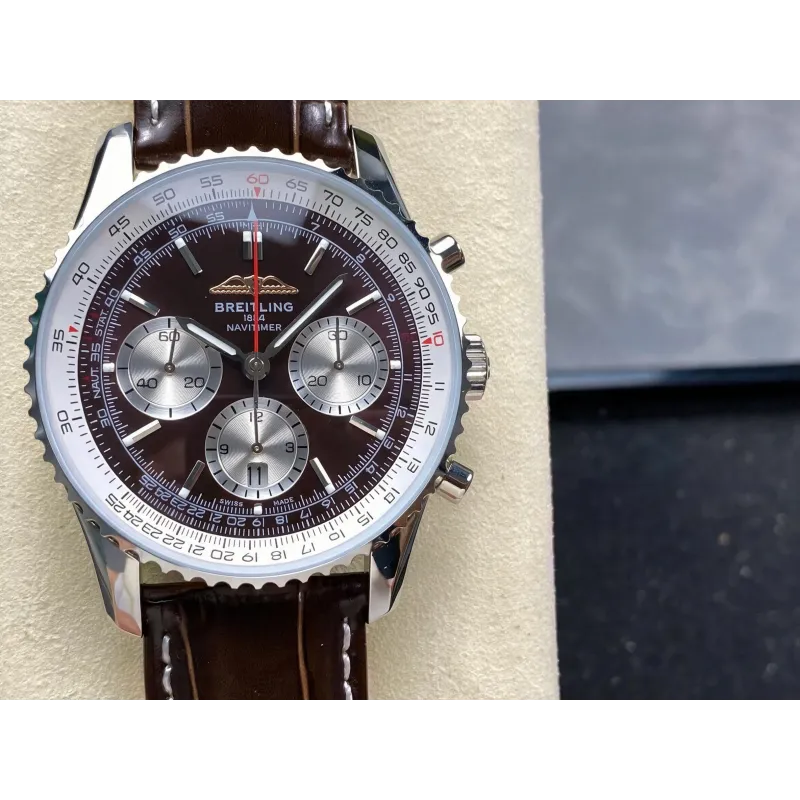 Breitling Navitimer AB01372A1Q1P1 Replica - Quadrante Marrone Lunetta Scanalata