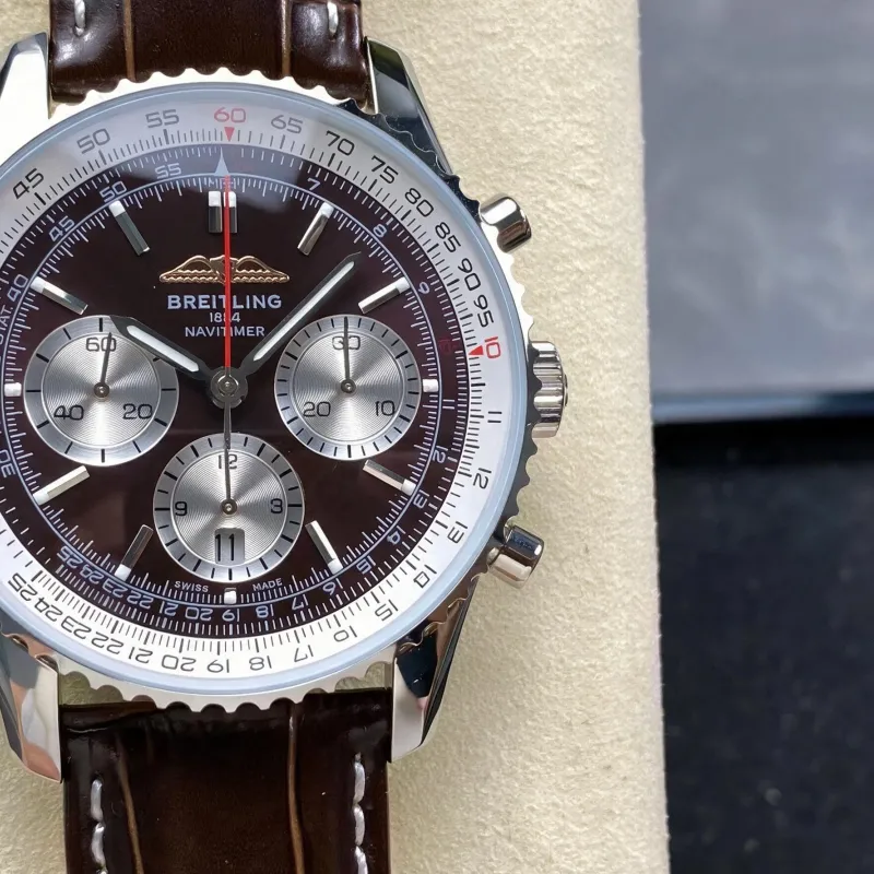 Breitling Navitimer AB01372A1Q1P1 Replica - Quadrante Marrone Lunetta Scanalata