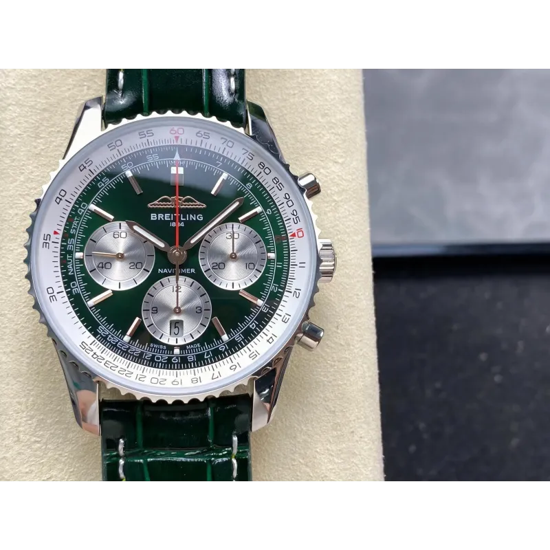 Breitling Navitimer AB01384C1L1P1 Replica - Quadrante Verde Lunetta Scanalata