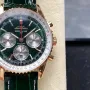 Breitling Navitimer RB01384A1L1P1 Replica - Quadrante Verde Lunetta Scanalata