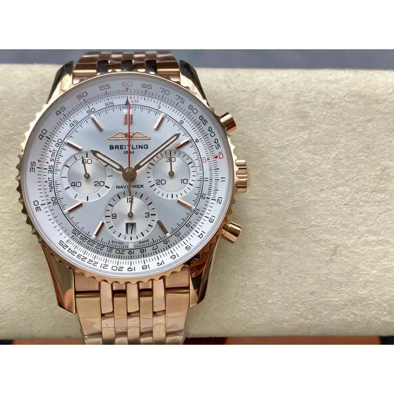 Breitling Navitimer RB0139211G1R1 Replica - Quadrante Argento Lunetta Scanalata