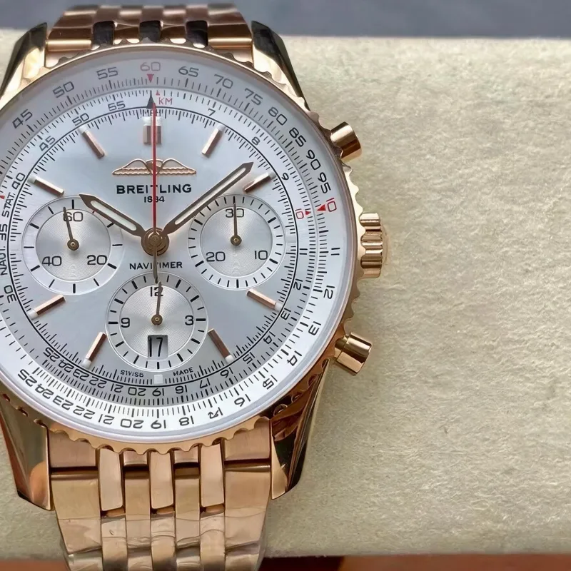 Breitling Navitimer RB0139211G1R1 Replica - Quadrante Argento Lunetta Scanalata
