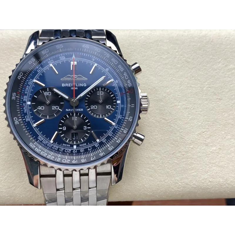 Breitling Navitimer AB0139241C1A1 Replica - Quadrante Blu Lunetta Scanalata