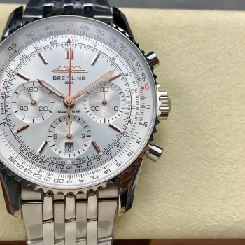 Breitling Navitimer AB0139211G1A1 Replica - Quadrante Argento Lunetta Scanalata