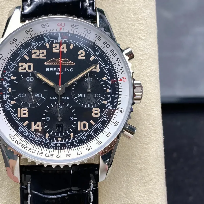 Breitling Navitimer PB02301A1B1P1 Replica - Quadrante Nero Lunetta Scanalata