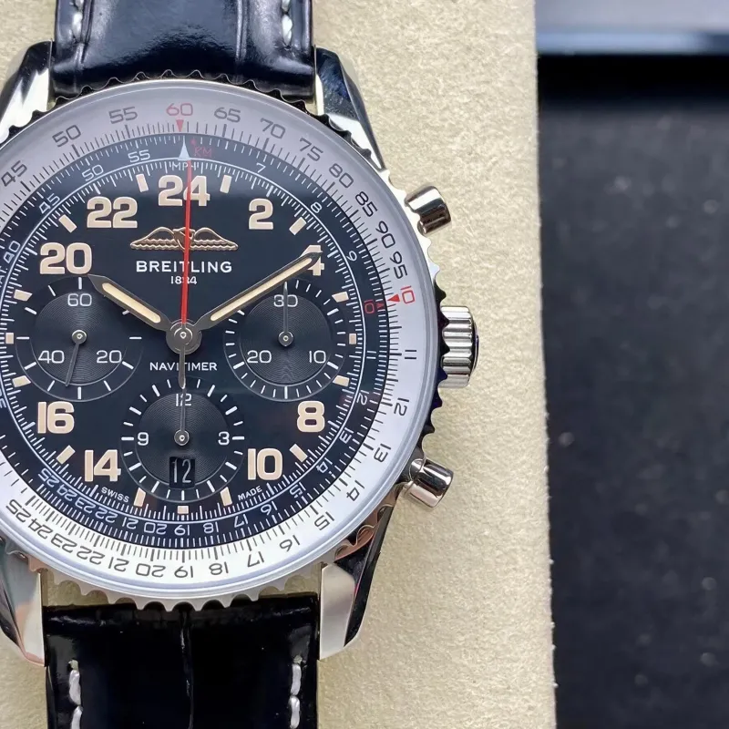 Breitling Navitimer PB02301A1B1P1 Replica - Quadrante Nero Lunetta Scanalata