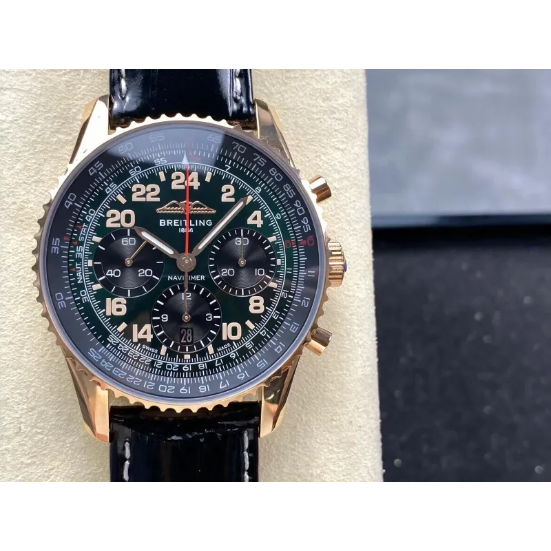 Breitling Navitimer RB12302A1L1P1 Replica - Quadrante Verde Lunetta Scanalata