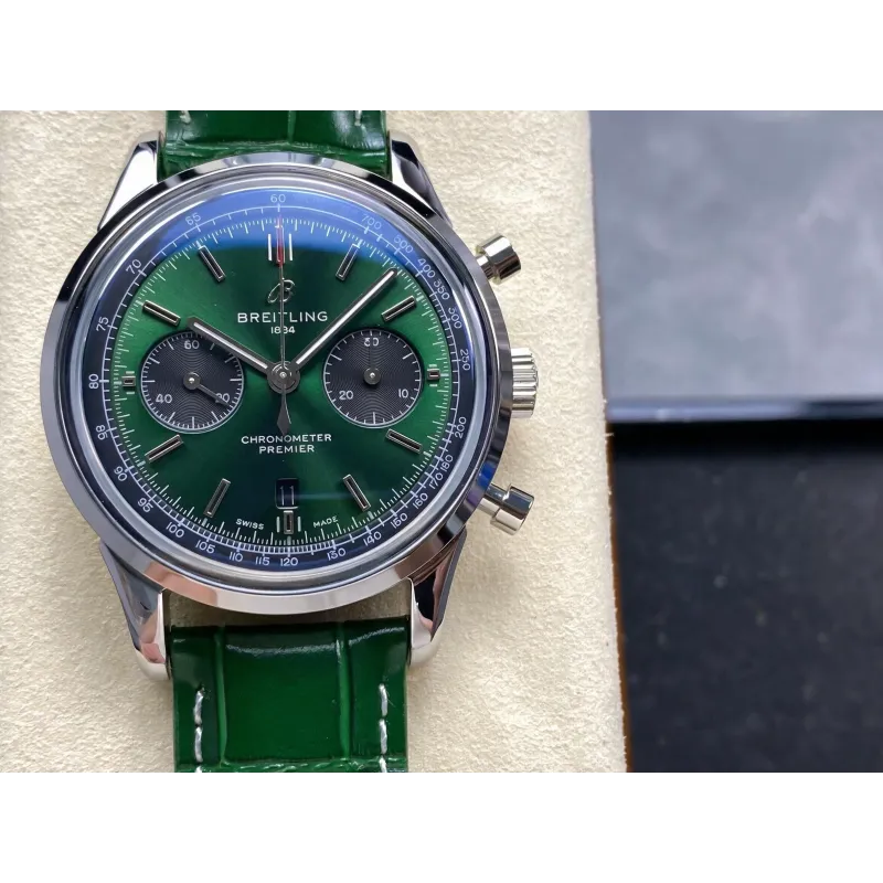 Breitling Premier AB0118221L1P1 Replica - Quadrante Verde Acciaio Inossidabile