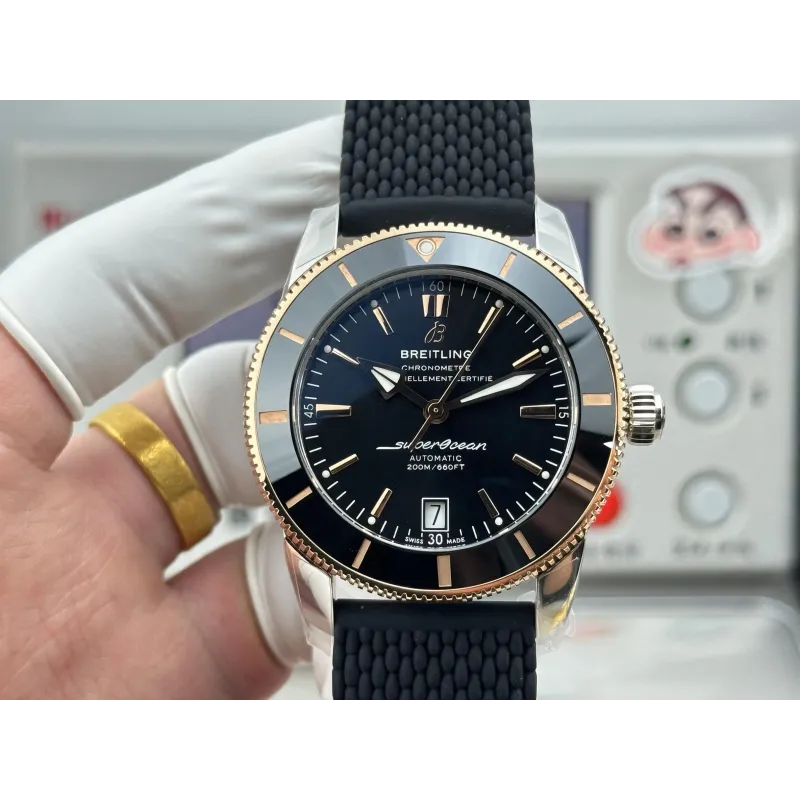 Breitling Superocean Heritage Automatic UB2010121B1S1 Replica - Quadrante Nero Cinturino Caucciu