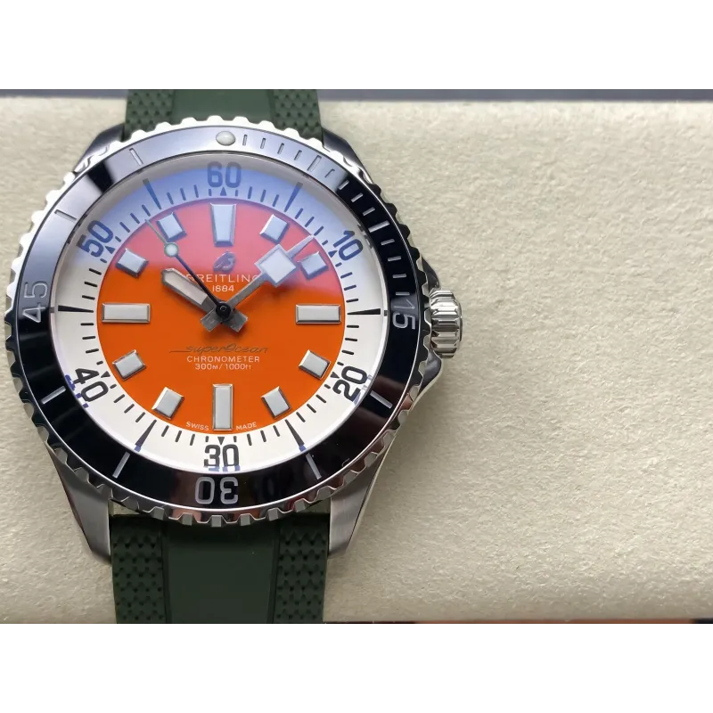 Breitling Superocean 42 A173751A1O1S1 Replica - Quadrante Arancione Cinturino Caucciu