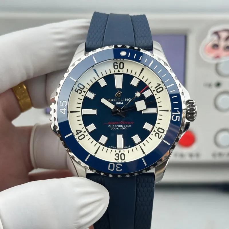 Breitling Superocean Automatic 46 A17378211B1S1 Replica - Cream Cinturino Caucciu
