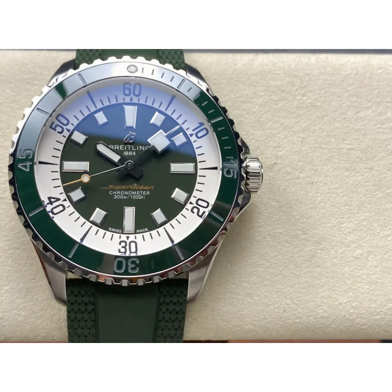 Breitling Superocean 42 A17375A31L1S1 Replica - Quadrante Verde Cinturino Caucciu