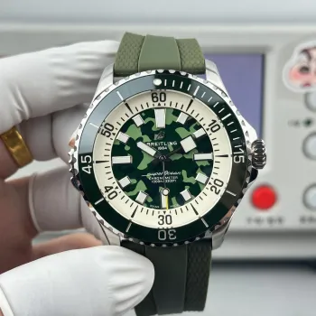 Breitling Superocean Automatic 46 E10379D31L1S1 Replica - Quadrante Verde Cinturino Caucciu