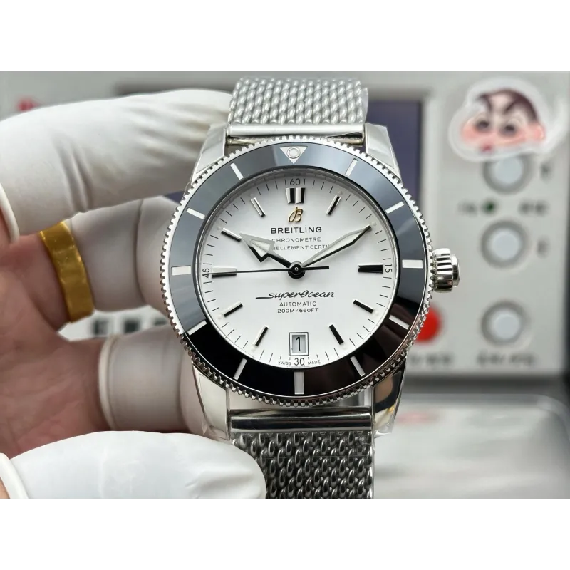 Breitling Superocean Heritage AB202012/G828/152A Replica - Quadrante Argento Maglia Milanese
