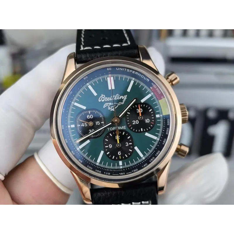 Breitling Top Time A253101A1L1X1 Replica - Quadrante Verde Lunetta Scanalata