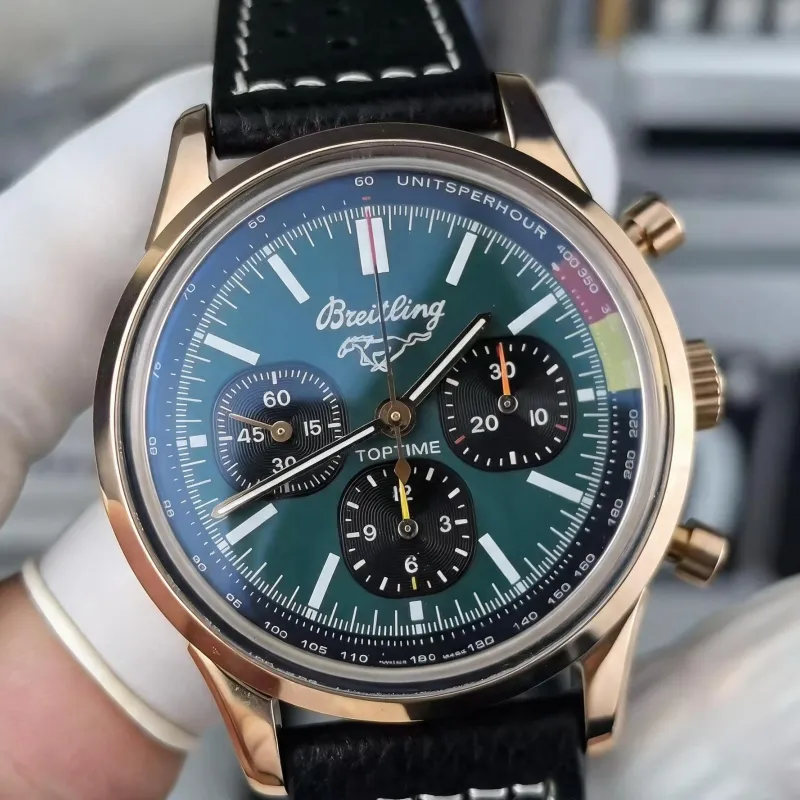 Breitling Top Time A253101A1L1X1 Replica - Quadrante Verde Lunetta Scanalata