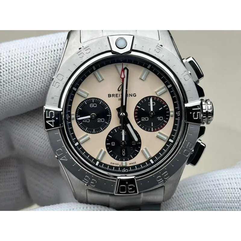 Breitling Chronomat B01 44 AB0147101A1A1 Replica - Beige Acciaio Inossidabile