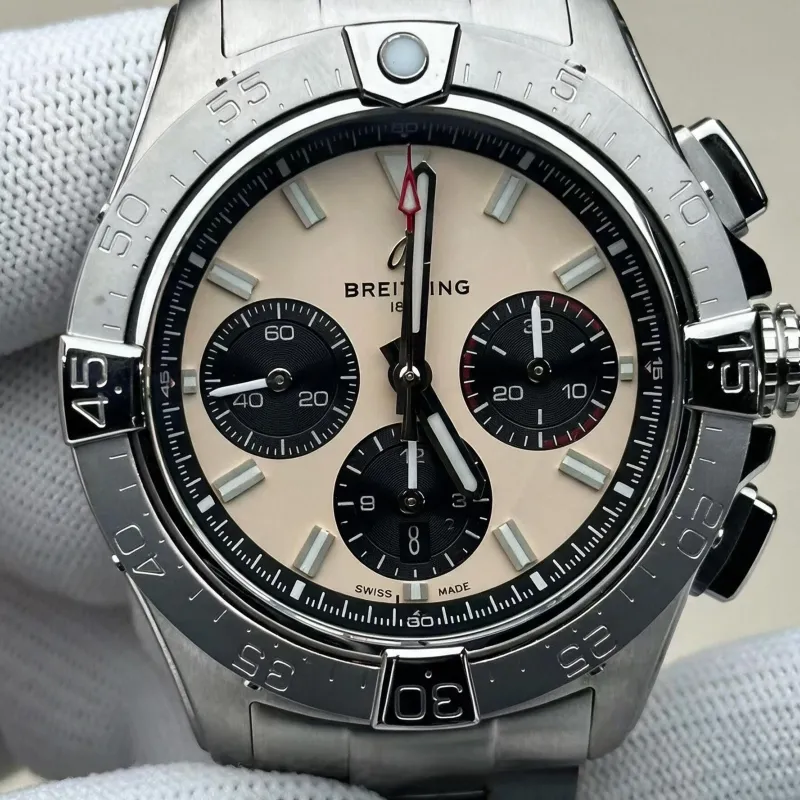 Breitling Chronomat B01 44 AB0147101A1A1 Replica - Beige Acciaio Inossidabile