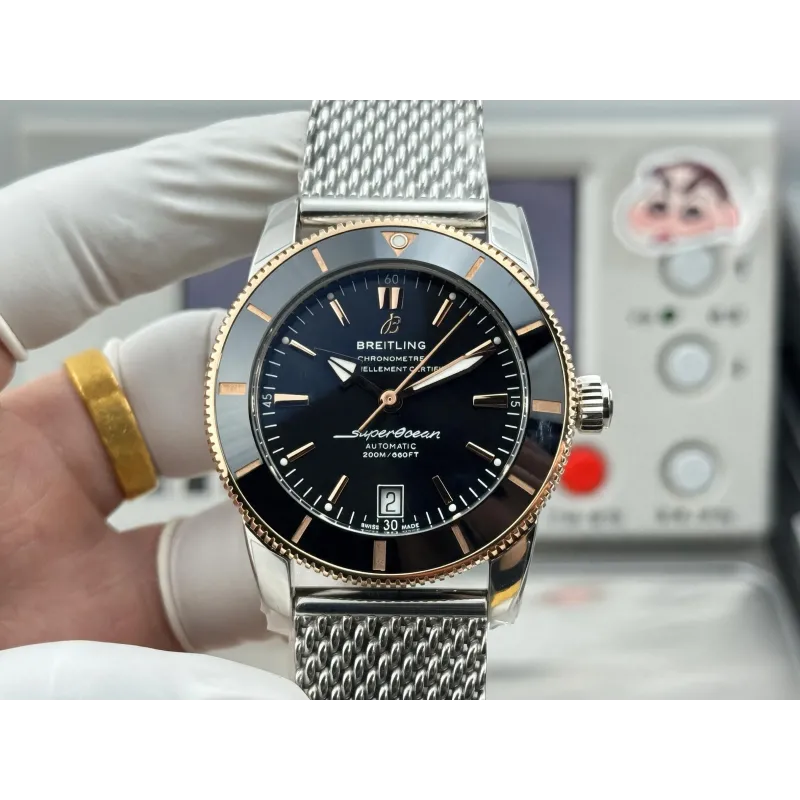 Breitling Superocean Heritage UB2010121B1A1 Replica - Quadrante Nero Maglia Milanese